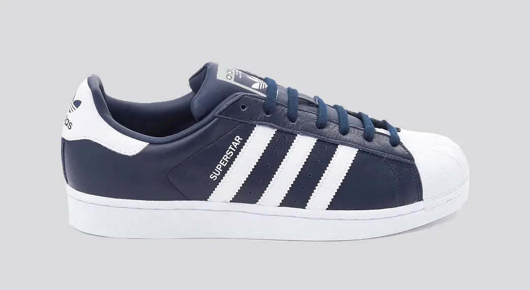 adidas superstar navy blue and white
