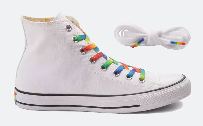 سجين rainbow shoelaces converse 