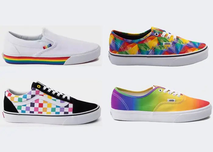vans rainbow bottom shoes