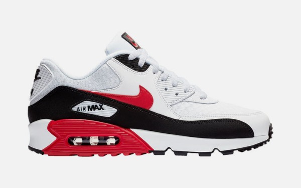 Now Available - Nike Air Max 90 White University Red Black | Soleracks