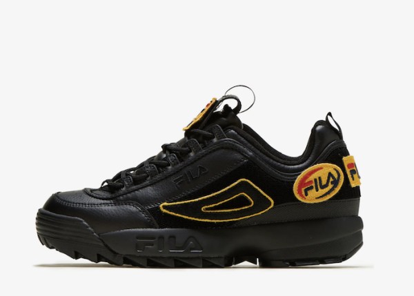 fila disruptor black and yellow