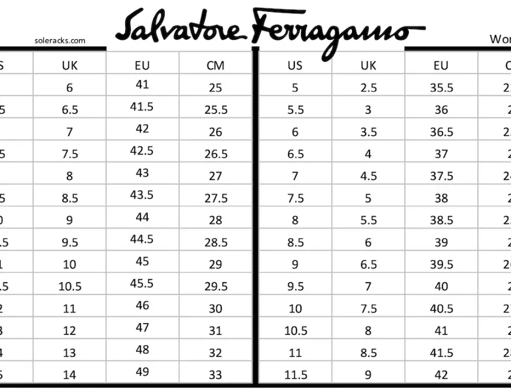 Armani Shoes Size Chart Men's & Women's Soleracks
