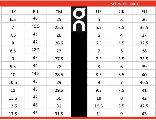 girasol Cerdo Fiordo Nike Shoes Size Chart - Men's & Women's Unisex - Soleracks