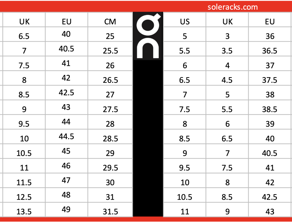 Off-White Shoes Size Chart Men's & Women's - Soleracks