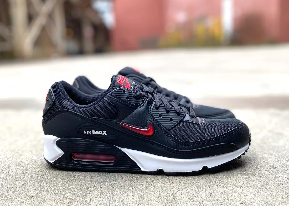 Nike air max 90 womens red and black hotsell